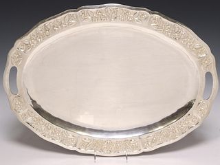 LARGE MACIEL STERLING HANDLED SERVING TRAY, MEXICO
