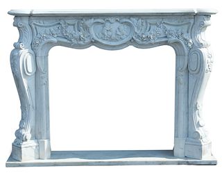 LOUIS XV STYLE MARBLE FIREPLACE SURROUND