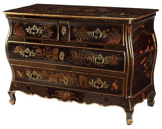 LOUIS XV STYLE CHINOISERIE LACQUERED COMMODE