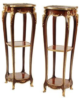 (2) LOUIS XV STYLE ORMOLU-MOUNTED TIERED STANDS