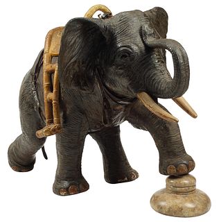 LARGE MODEL OF A STANDING ELEPHANT, 39"H, 46"L