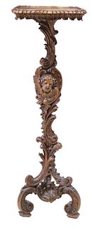 FRENCH CARVED SCROLLWORK PEDESTAL/ PLANT STAND