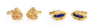 A Collection of Yellow Gold Cufflinks, 25.00 dwts.
