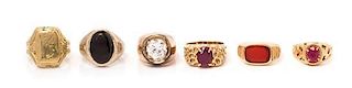 A Collection of Gold and Gemstone Rings, 38.80 dwts.