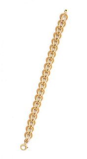 A Retro 14 Karat Yellow Gold Link Bracelet, 19.50 dwts.