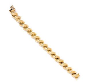 * A 14 Karat Yellow Gold San Marco Bracelet, 13.95 dwts.