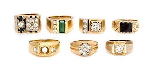 A Collection of Yellow Gold Rings, 122.30 dwts.