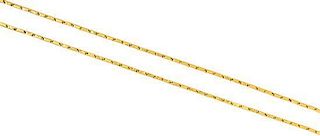 A High Karat Yellow Gold Bar Link Chain, 14.00 dwts.
