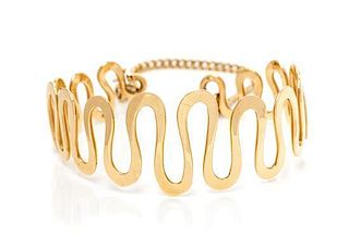 A 14 Karat Yellow Gold Cuff Bracelet, 11.10 dwts.