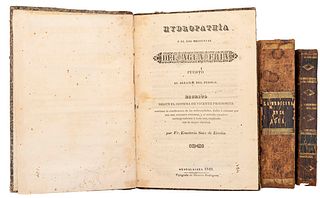 Saez de Eredia, Emeterio / Nogueras, José / Claridge, R. T. Libros sobre Hidropatía. México, 1849. Piezas: 3.