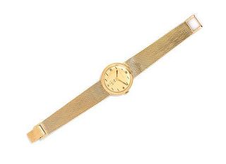 A 14 Karat Yellow Gold Wristwatch, Bulova for Dior, 11.40 dwts.