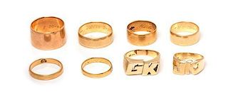 A Collection of Yellow Gold Bands, 36.80 dwts.