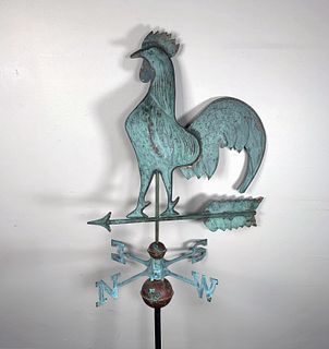 LARGE COPPER ROOSTER WEATHERVANE