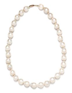 * A Single Strand Cultured Baroque Pearl Necklace,