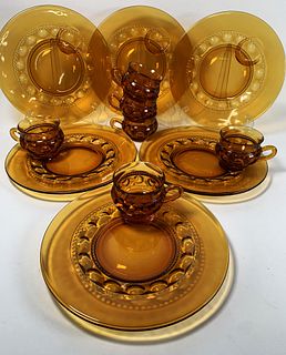 COLONY 12 PIECE GOLD GLASS SNACK SET IN BOX