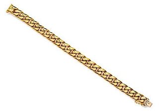 An 18 Karat Yellow Gold Curb Link Bracelet, 40.90 dwts.