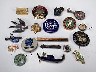 COLLECTIBLE POLITICAL ENAMEL JEWELRY PINS