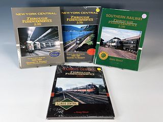 4 THROUGH PASSENGER SERVICE IN COLOR BOOKS SOUTHERN RAILWAY, NEW YORK CENTRAL, ILLINOIS CENTRAL 3 SEALED