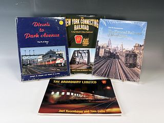 4 BOOKS ON NEW YORK MANHATTAN RAILS, TRAINS, ELEVATED SYSTEMS