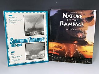 SIGNIFICANT TORNADOES 1880 - 1989 & NATURE ON THE RAMPAGE WEATHER BOOKS