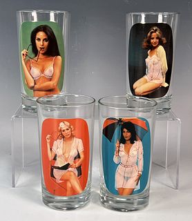 4 SCANTILY CLAD WOMEN DRINKING GLASSES