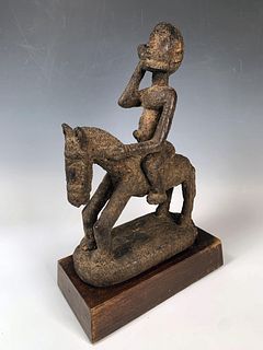 DOGON FIGURE HORSE RIDER STANDING MALE MALI WEST AFRICA