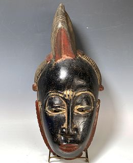 DARK BLUE MASK BAOLET WITH OIL PAINT IVORY COAST WEST AFRICA