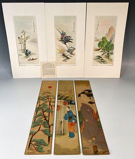THREE SEASON LANDSCAPE LING FU YANG ART & THREE PIECE JAPANESE SCENE