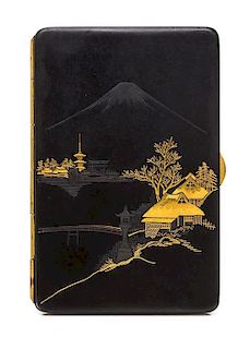 A Komei Style Gold on Iron Cigarette Case, Early 20th Century, 78.80 dwts.