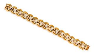 A Retro Yellow Gold Link Bracelet, 56.40 dwts.