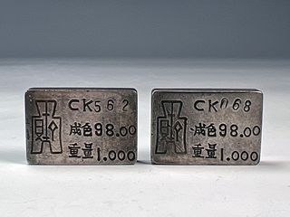 VINTAGE CHINESE SILVER-COLOR INGOTS