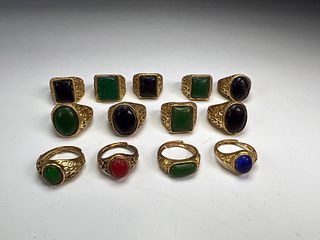 LOT OF CABOCHON STONE RINGS