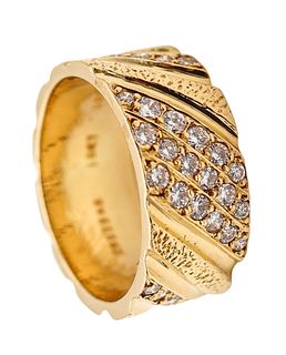 Van Cleef & Arpels 1970 Band Ring In 18Kt Yellow Gold With VVS Diamonds