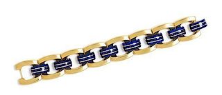 * An 18 Karat Yellow Gold and Lapis Lazuli Bracelet, Biffi, 49.70 dwts.