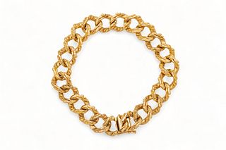 14k Yellow Gold Link Man's Bracelet L 9" 36.1g