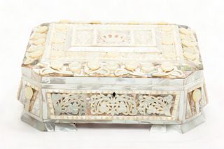 English Mother of Pearl Clad Document Box C 1850 H 4" L 11" D 8"
