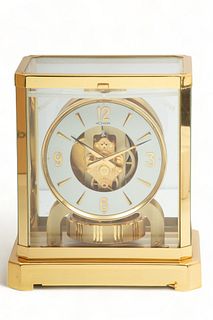 Jaeger-Lecoultre (French-Swiss) 'Atmos' Perpetual Motion Clock, Ca. 1970, H 9" W 7.5" Depth 5.75"