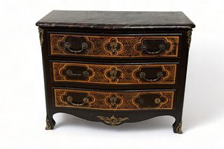Regency Style Faux Marble Top Commode, 19th C., H 34" W 44" Depth 22"