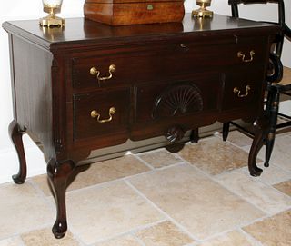Queen Anne Style Mahogany Lowboy Style Blanket Chest, C. 1920, H 30.75", L 45", D 21"