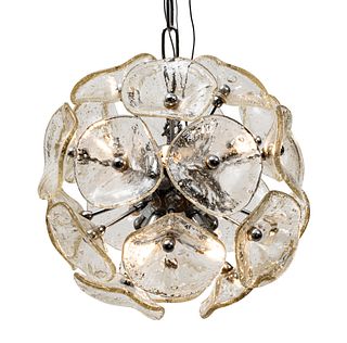 Venini Sputnik Style Crystal Globe Form Chandelier, 8 Light Dia. 12"