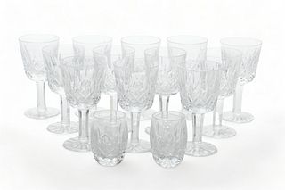 Waterford (Irish) 'Lismore' Crystal Cordials & Shot Glasses, H 4.25" Dia. 2.25" 14 pcs