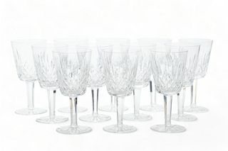 Waterford (Irish) 'Lismore' Crystal Water Goblets, H 7" Dia. 3.25" 12 pcs