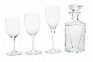 Baccarat (French) 'Perfection' (35) & 'St. Remy' (9) Crystal Stemware + Decanter, H 7" 44 pcs