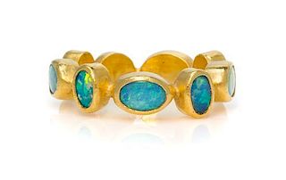 A 24 Karat Yellow Gold and Opal "Paradiso" Ring, Gurhan, 3.70 dwts.