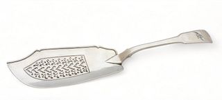 William Kingdon, Georgian Sterling Silver Pierced Fish Slice  1825, L 12" 5t oz