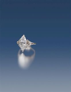 * A Fine Platinum and Golconda-Type Diamond Ring, 5.45 dwts.