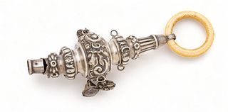 ESB Co., England Sterling Silver Fancy Baby Rattle Ca. 1900, 1 pc