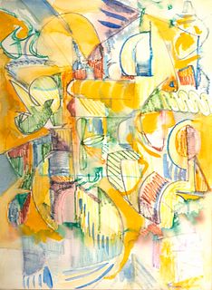 Jack Faxon (American, 1936-2020) Watercolor on Paper, "Abstract", H 15" W 11"