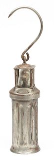 Nife Antique Folk Art Patinated Metal Mining Lantern Ca. 1900, H 44" Dia. 4"