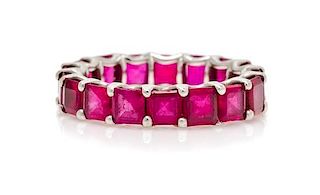 A Platinum and Ruby Eternity Band, Daniel K, 3.60 dwts.